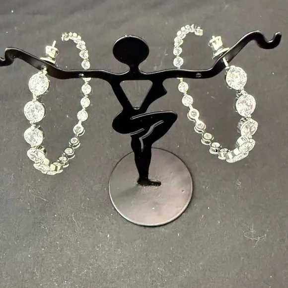 She's an Icon Hoops 2" Silver|White Diamondettes by Melinda Maria - Picture 12 of 15